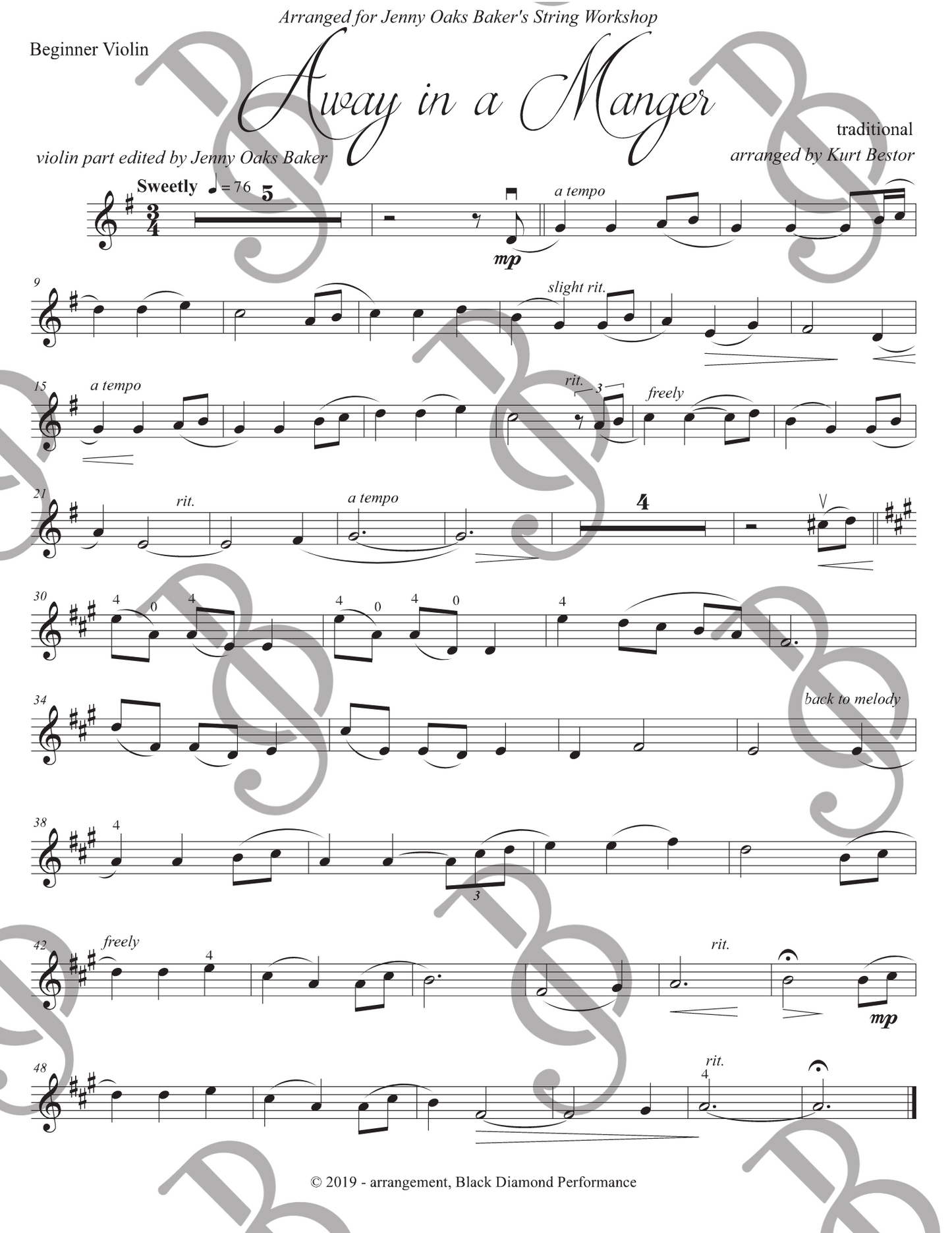 Away in a Manger Violin Sheet Music