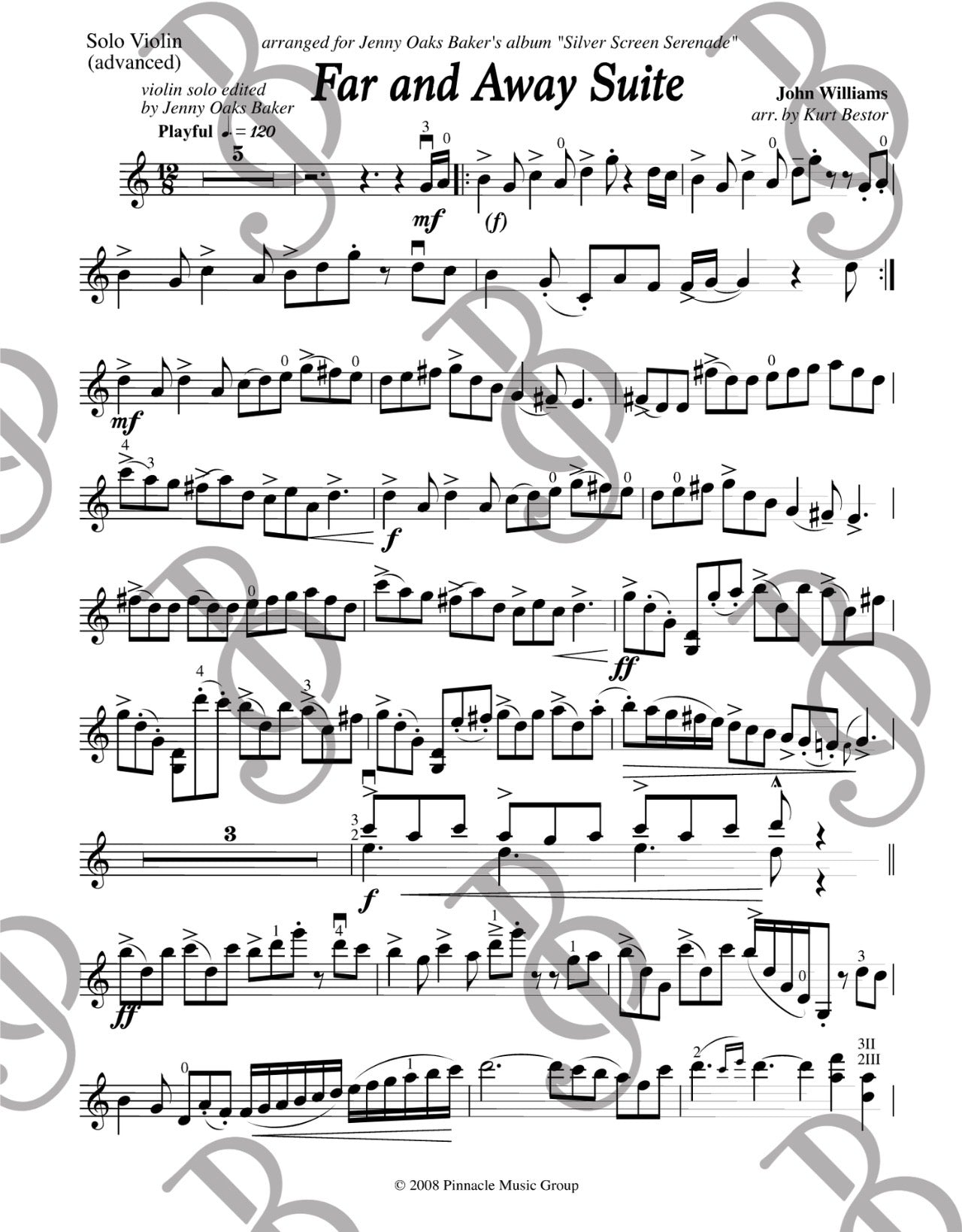 Far And Away Suite Violin Sheet Music (Original)