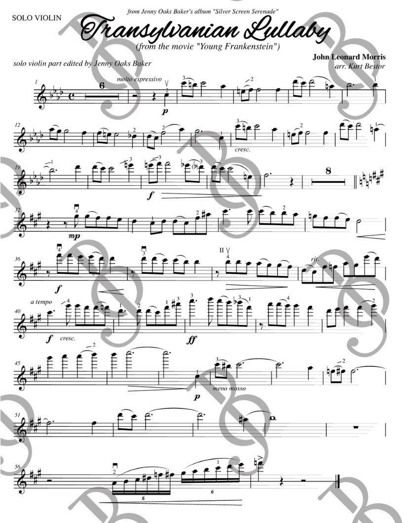 Transylvanian Lullaby Violin Sheet Music (Original)