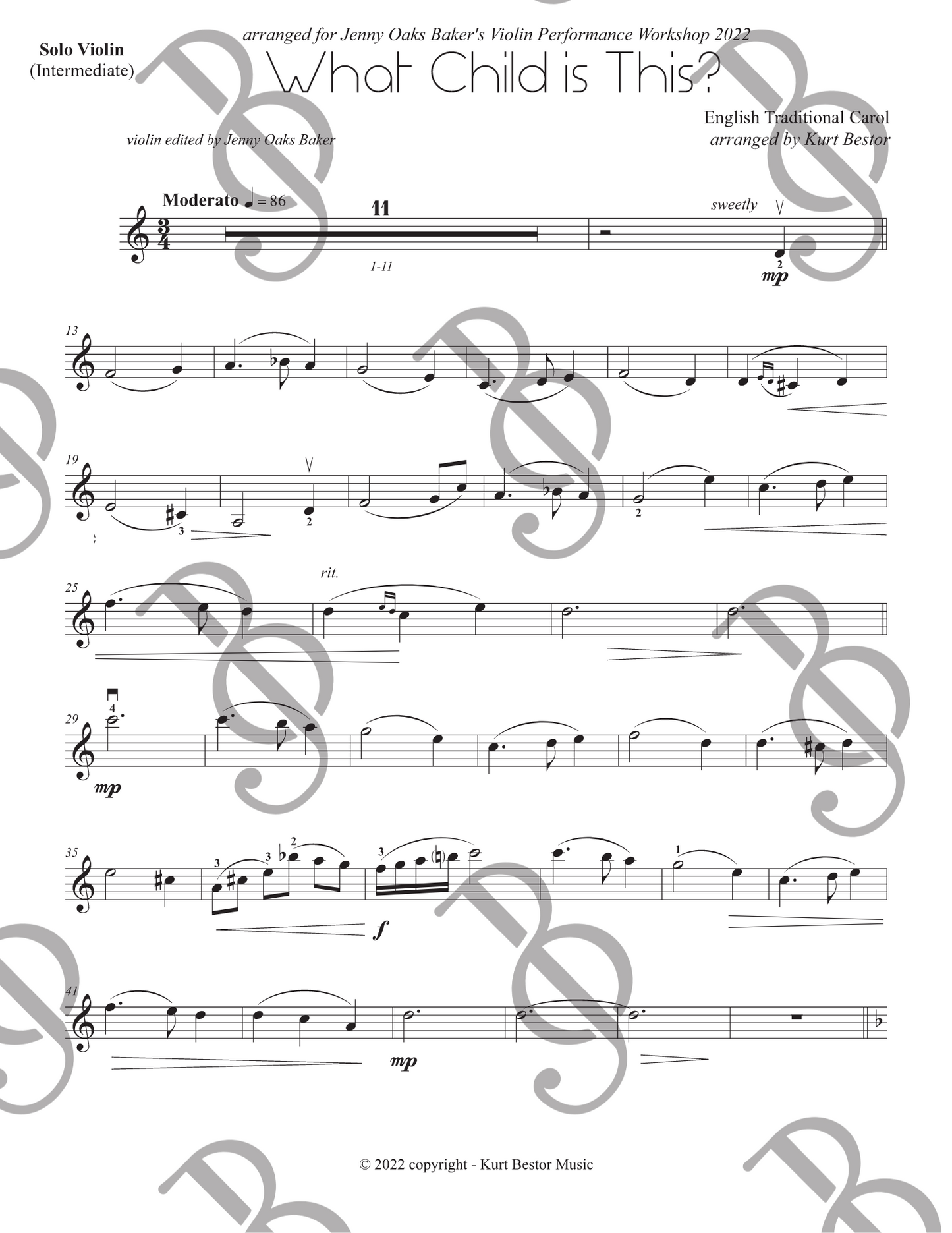 What Child is This Violin Sheet Music