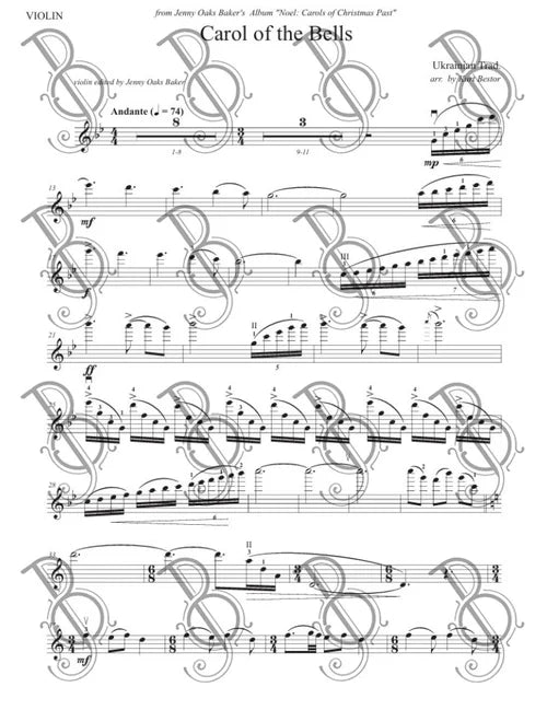 "Carol of the Bells" for Advanced Violin