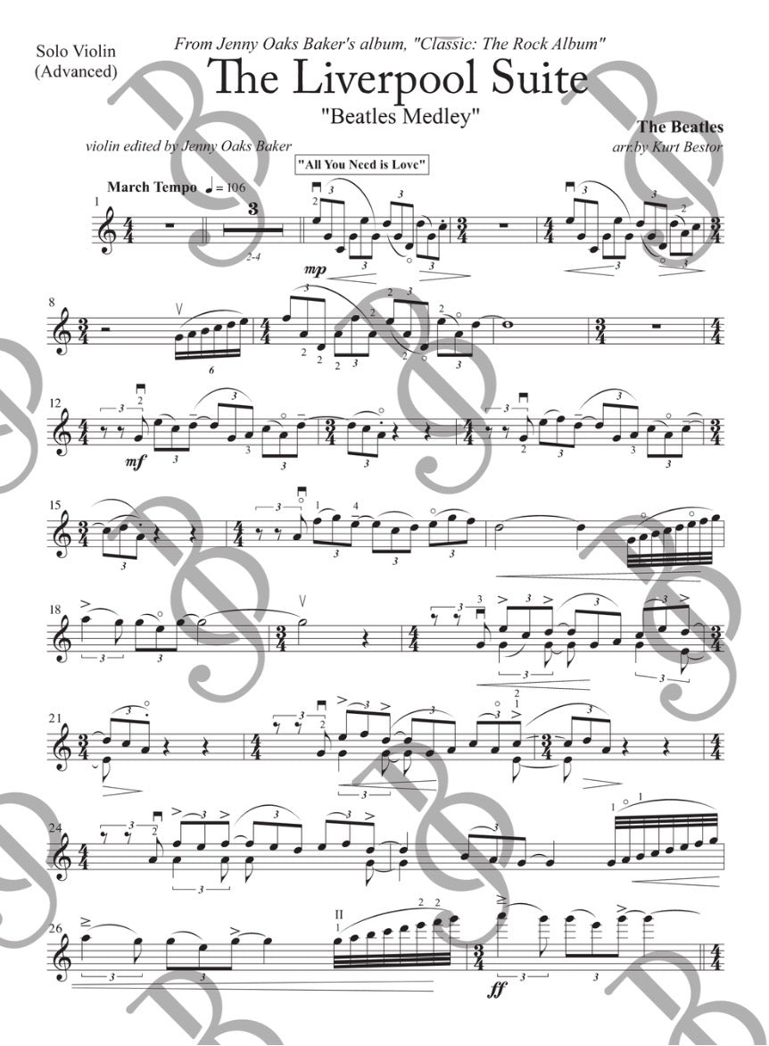 The Liverpool Suite (Beatles Medley) Violin Sheet Music