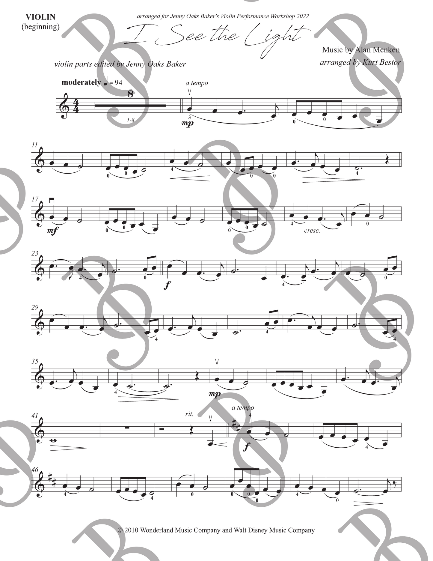 I See the Light from "Tangled" Violin Sheet Music (Beginner)