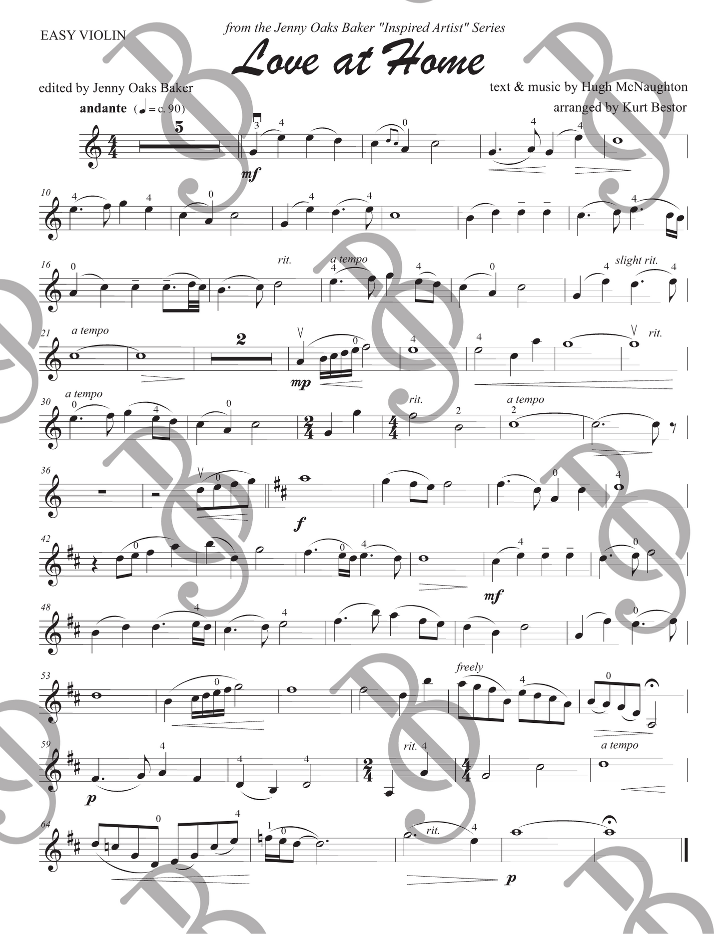 Love At Home Violin Sheet Music (Beginner)