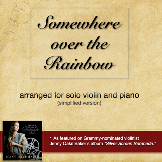 Somewhere Over the Rainbow Violin Sheet Music (Simplified)