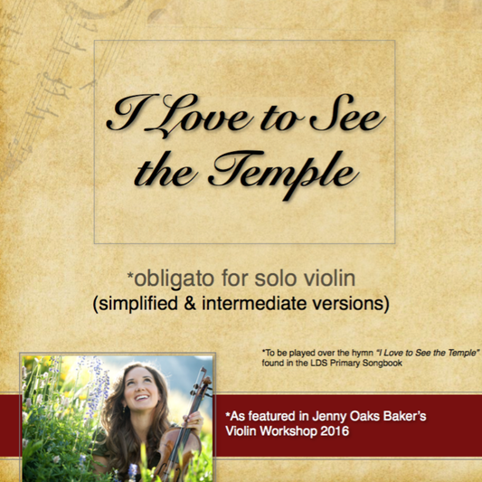 I Love to See the Temple Obligatos Violin Sheet Music (Simplified & Intermediate)