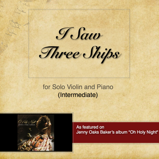 I Saw Three Ships Violin Sheet Music (Simplified)