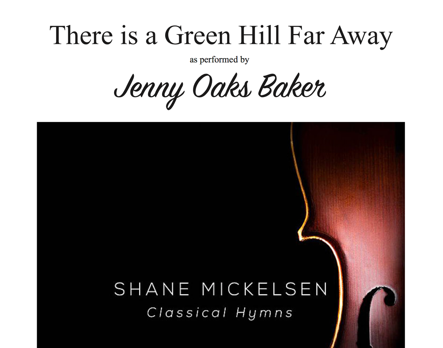 There is a Green Hill Far Away Violin Sheet Music (Original)