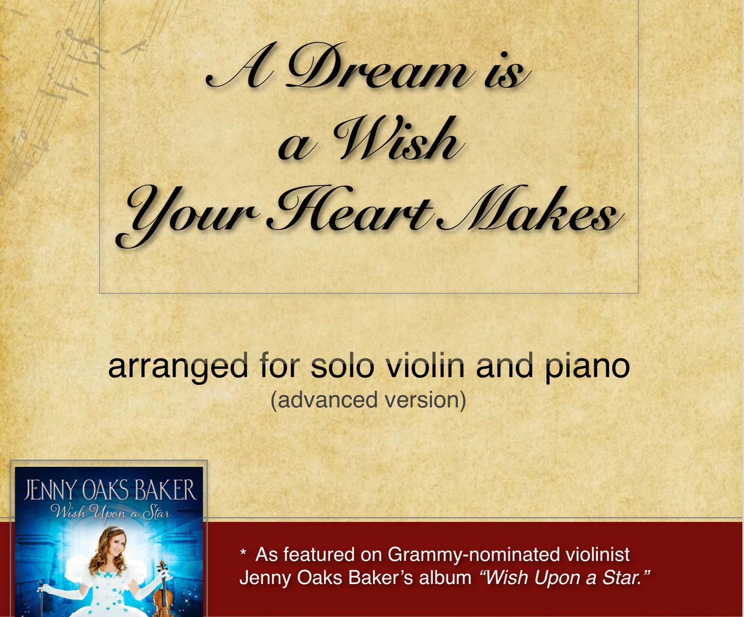 A Dream is a Wish Your Heart Makes Violin Sheet Music (Original)