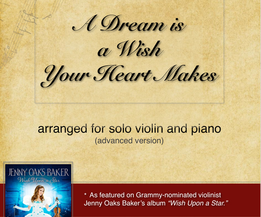 A Dream is a Wish Your Heart Makes Violin Sheet Music (Original)