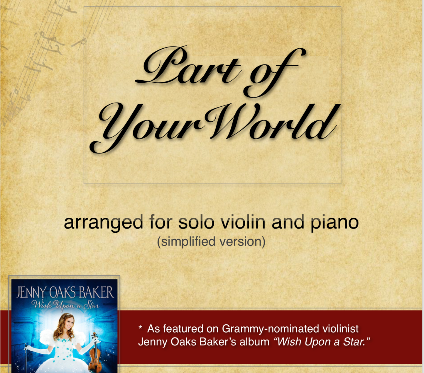 Part of Your World Violin Sheet Music (Simplified)