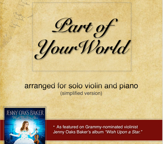 Part of Your World Violin Sheet Music (Simplified)