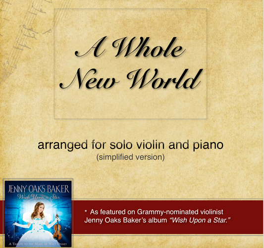 A Whole New World Violin Sheet Music (Intermediate)