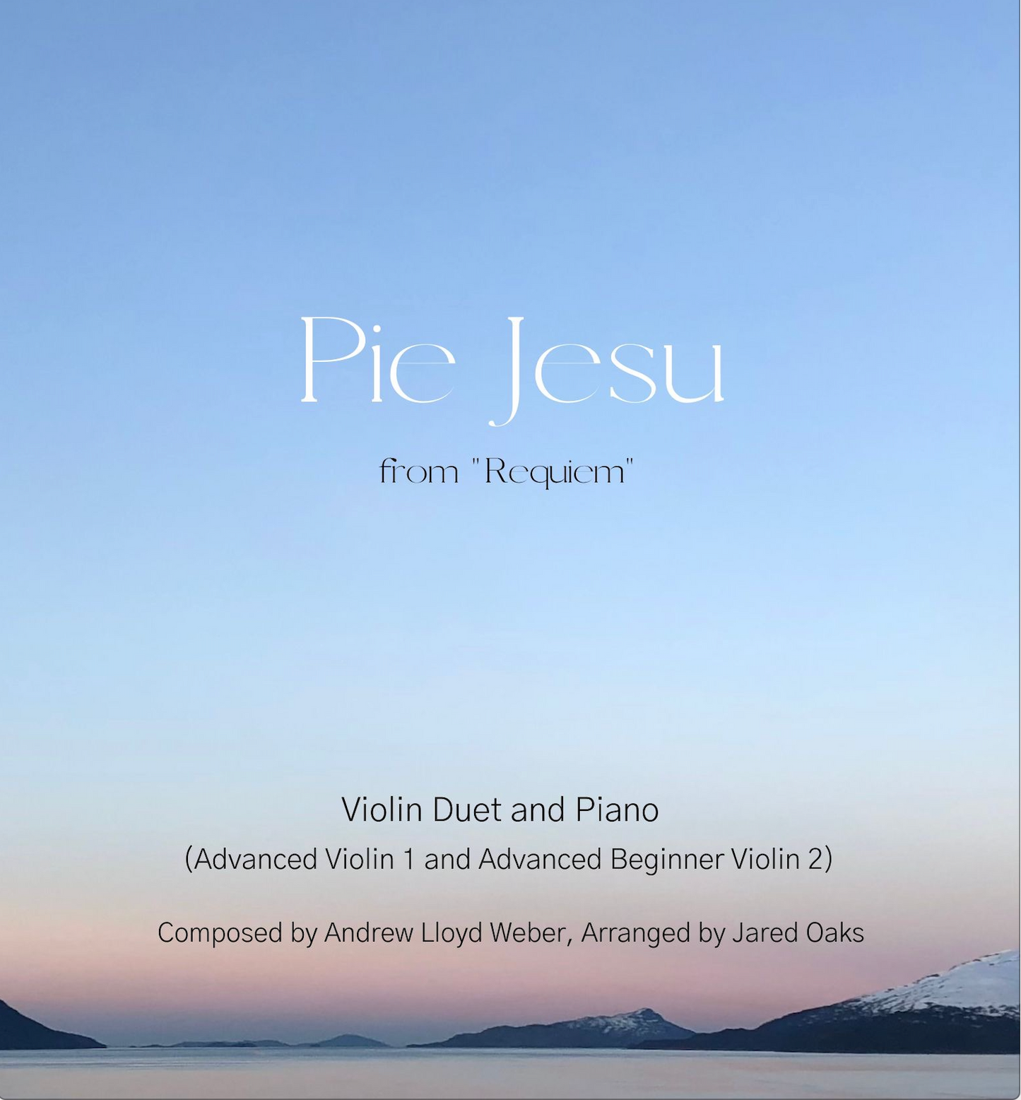 Pie Jesu Violin DUET Sheet Music (Advanced & Advanced Beginner)