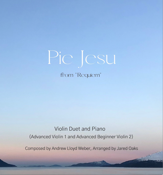 Pie Jesu Violin DUET Sheet Music (Advanced & Advanced Beginner)