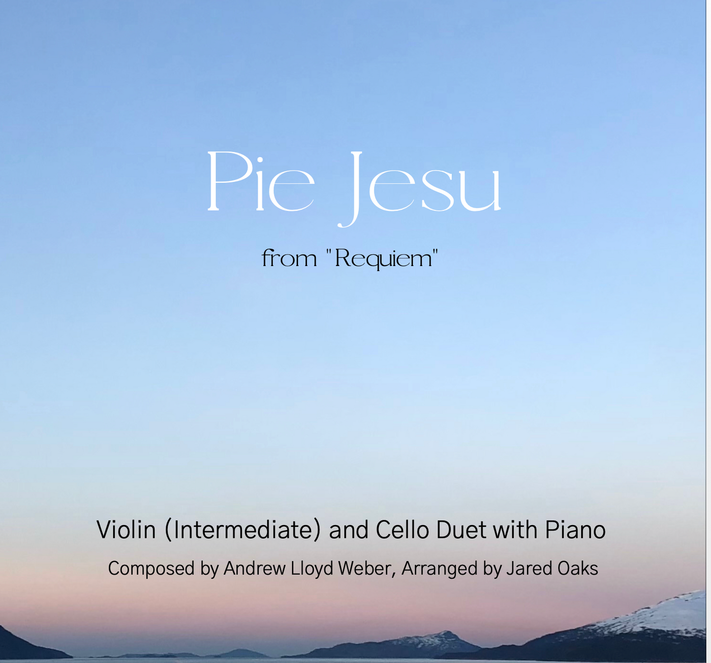 Pie Jesu Violin & Cello DUET Sheet Music (Intermediate)