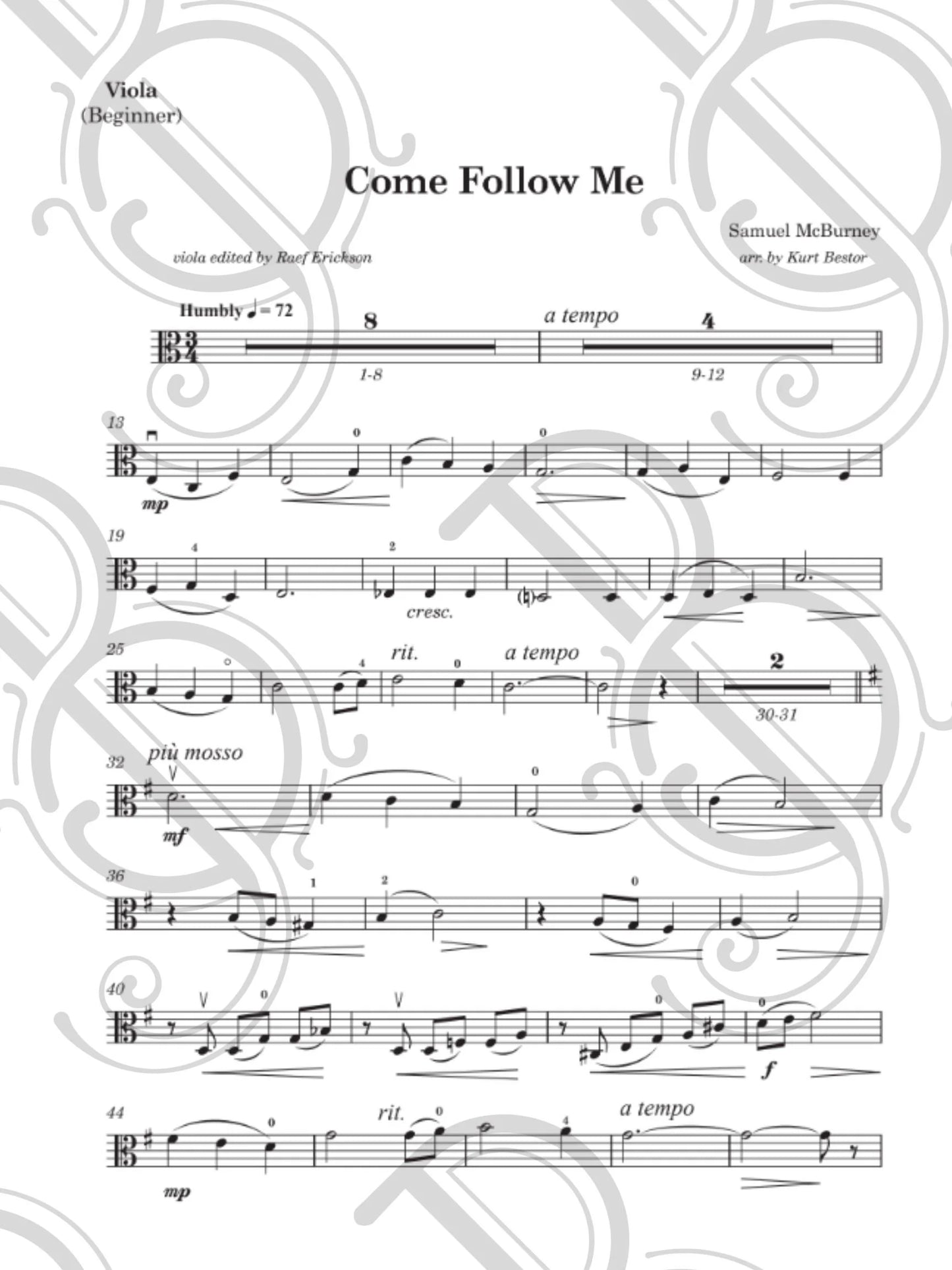 "Come Follow Me" for Beginner Viola
