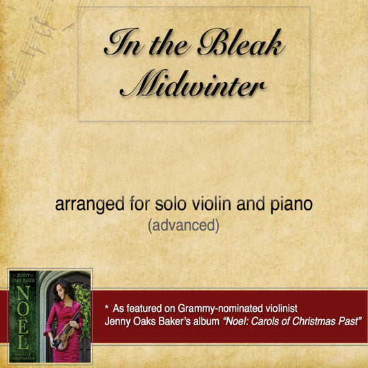 In the Bleak Midwinter Violin Sheet Music (Original)