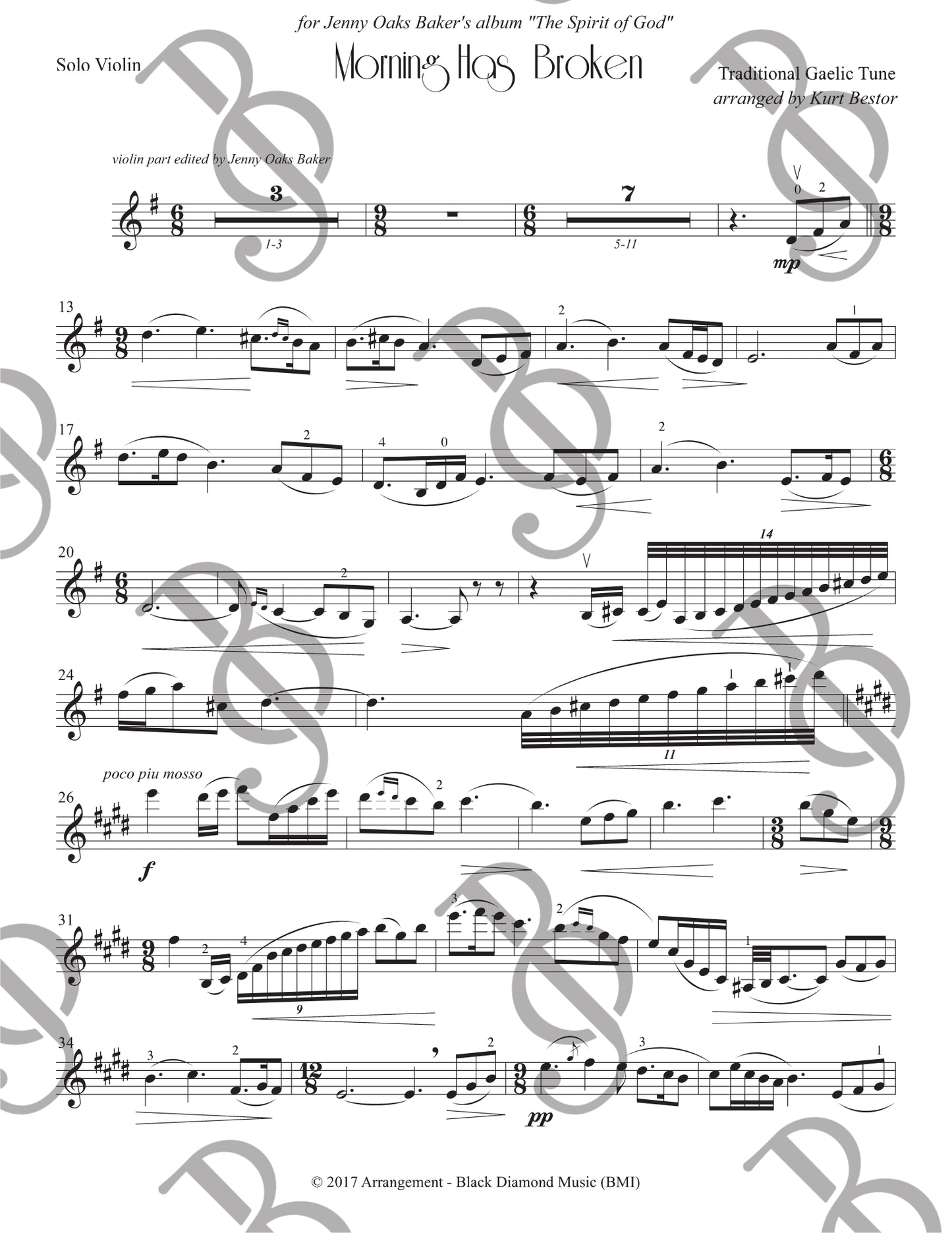 Morning Has Broken Violin Sheet Music (Advanced)